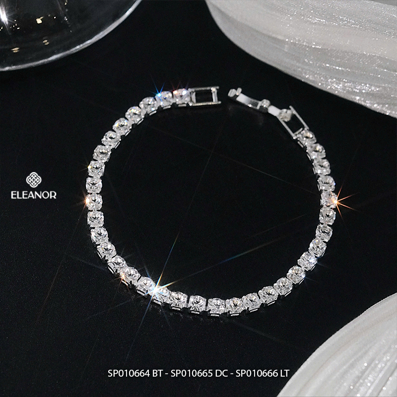 Dây chuyền lắc tay bông tai nữ Eleanor Accessories bộ trang sức đính đá phụ kiện trang sức 10664
