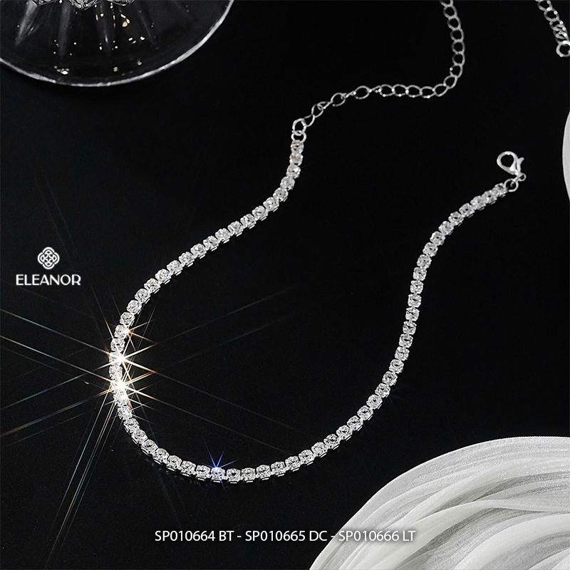 Dây chuyền lắc tay bông tai nữ Eleanor Accessories bộ trang sức đính đá phụ kiện trang sức 10664