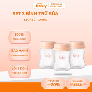 Bộ 3 bình trữ sữa mẹ Fatzbaby 140ml Store 2 FB0140VN