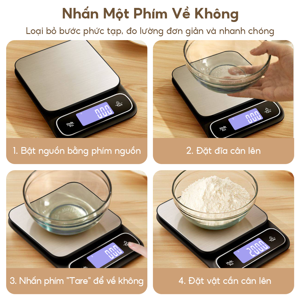 0.1g / 5 kg Cân điện tử nhà bếp SIÊU CHỐNG NƯỚC cho gia đình cân bằng thép không gỉ đa năng với màn hình LCD