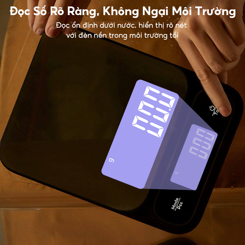 0.1g / 5 kg Cân điện tử nhà bếp SIÊU CHỐNG NƯỚC cho gia đình cân bằng thép không gỉ đa năng với màn hình LCD