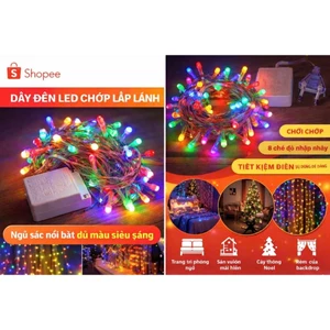 Dây Đèn Led Trang Trí Nhấp nháy Chớp Đủ Màu 8m Đèn Led HẠT GẠO Ánh Sáng Lung Linh