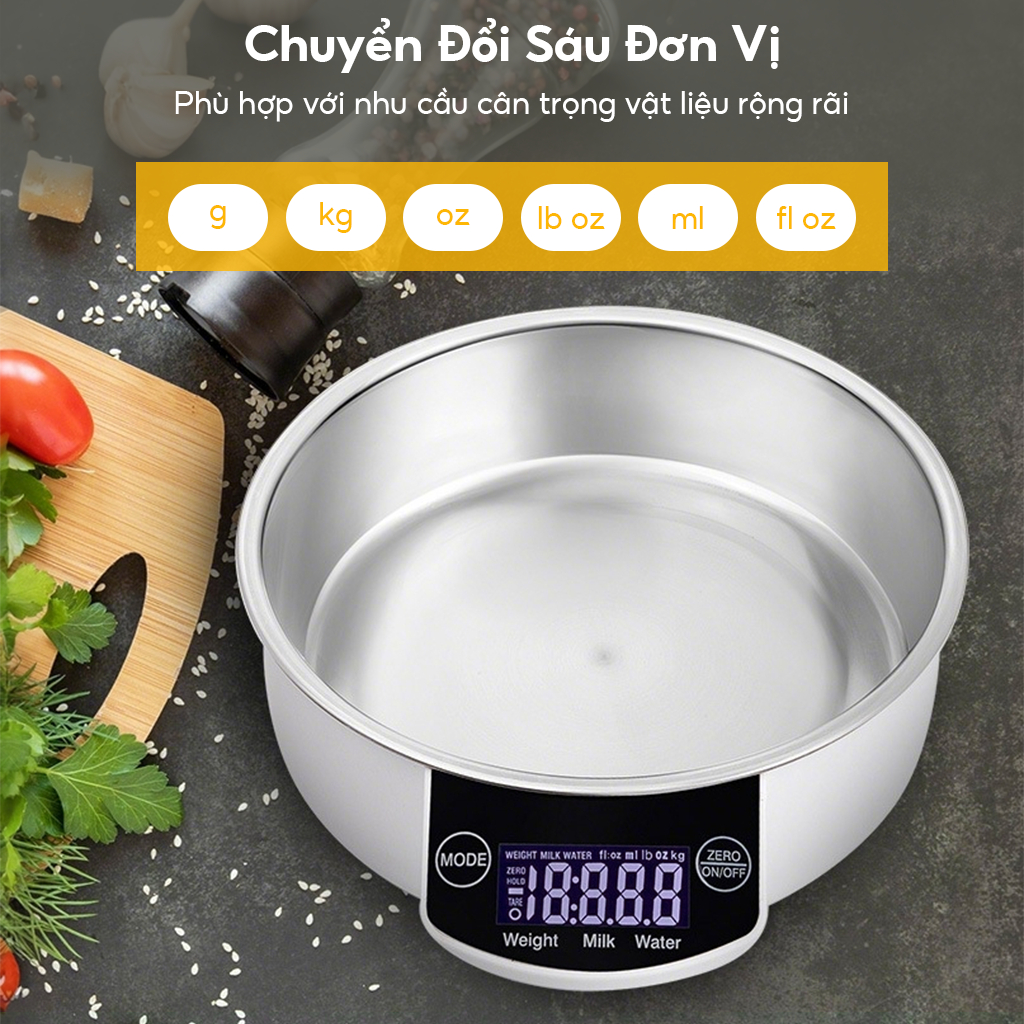 Cân Điện Tử Màn Hình Cảm Ứng LED 5kg/1g Chuyên Dụng Cho pha chế cà phê