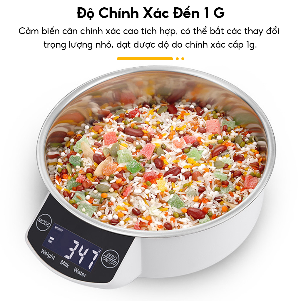 Cân Điện Tử Màn Hình Cảm Ứng LED 5kg/1g Chuyên Dụng Cho pha chế cà phê