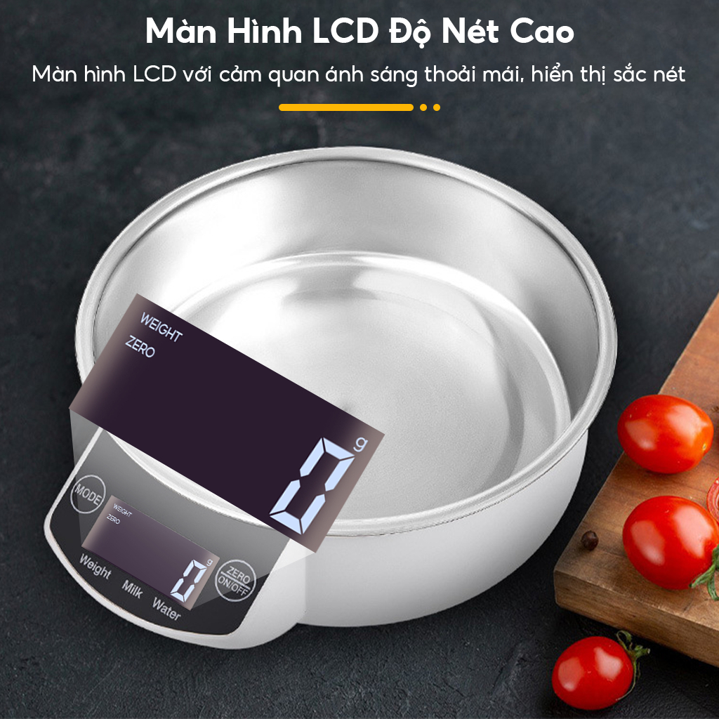 Cân Điện Tử Màn Hình Cảm Ứng LED 5kg/1g Chuyên Dụng Cho pha chế cà phê