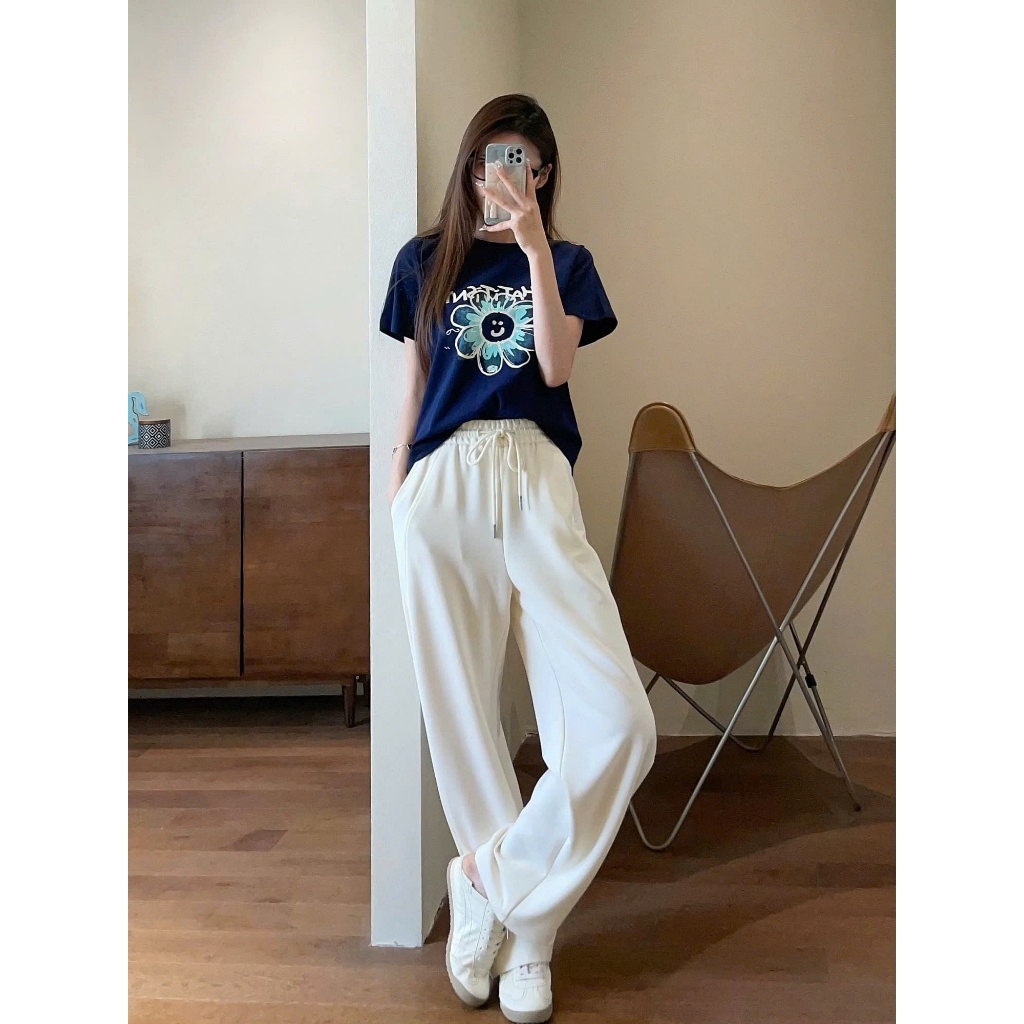Áo thun Cotton nữ in hình Hoa dể thương JULY FASHION, Áo phông basic in hình dáng vừa, chất thun 2c dày dặn, mát mẻ