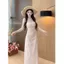 Đầm hai dây màu hồng ngọt ngào và mát mẻ với nơ 3D dành cho nữ, thích hợp cho mùa xuân và mùa hè