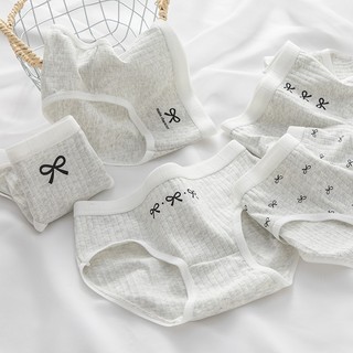Quần Lót Nữ Cotton Gân Tăm Hình Nơ Xinh Xắn, Quần Chip Mềm Thoáng Khí Đáy 2 Lớp King Shop L-1108
