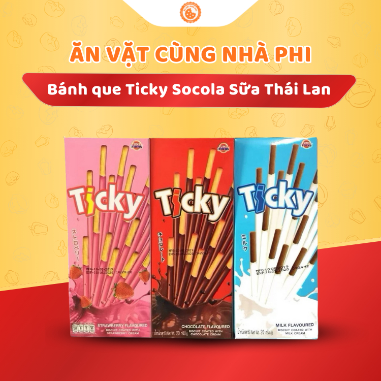 Bánh que Ticky Socola Sữa Thái Lan |hộp 20g/ 6que| | Shopee Việt Nam