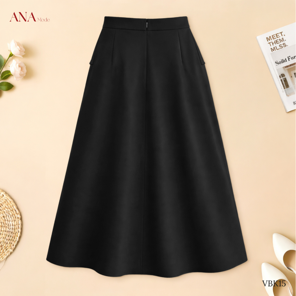 Chân Váy Công Sở Trung Niên ANA Mode Chất Liệu Cotton Lạnh Thanh Lịch Đi Tiệc Quà Tặng Mẹ CV25VBK15