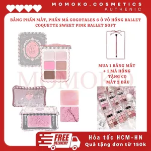 GOGOTALES Bảng Phấn Mắt, Phấn Má GogoTales 6 Ô Vỏ Hồng Ballet Coquette Sweet Pink Ballet Soft phong cách Hàn Quốc GT773