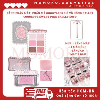 GOGOTALES Bảng Phấn Mắt, Phấn Má GogoTales 6 Ô Vỏ Hồng Ballet Coquette Sweet Pink Ballet Soft phong cách Hàn Quốc GT773