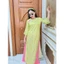 Set Quần ống rộng lụa mỹ truyền thống Áo dài cách tân suông xanh cốm không cổ tay lỡ phối khuy vải hồng trẻ trungT1461G