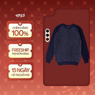 Áo len nam 4MEN AL011 phối tay raglan đẹp, vải mềm mại, giữ ấm tốt, phong cách trẻ trung, hiện đại