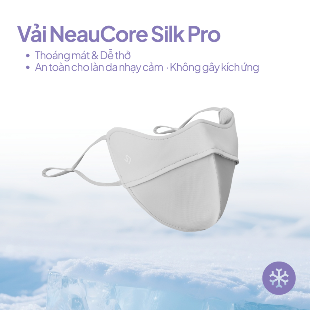 NEAU【COMBO 3 CÁI】Khẩu Trang Chống Tia UV Ngăn Trôi Trang Điểm, Son Môi Mát Lạnh Dây có nút điều chỉnh MS401