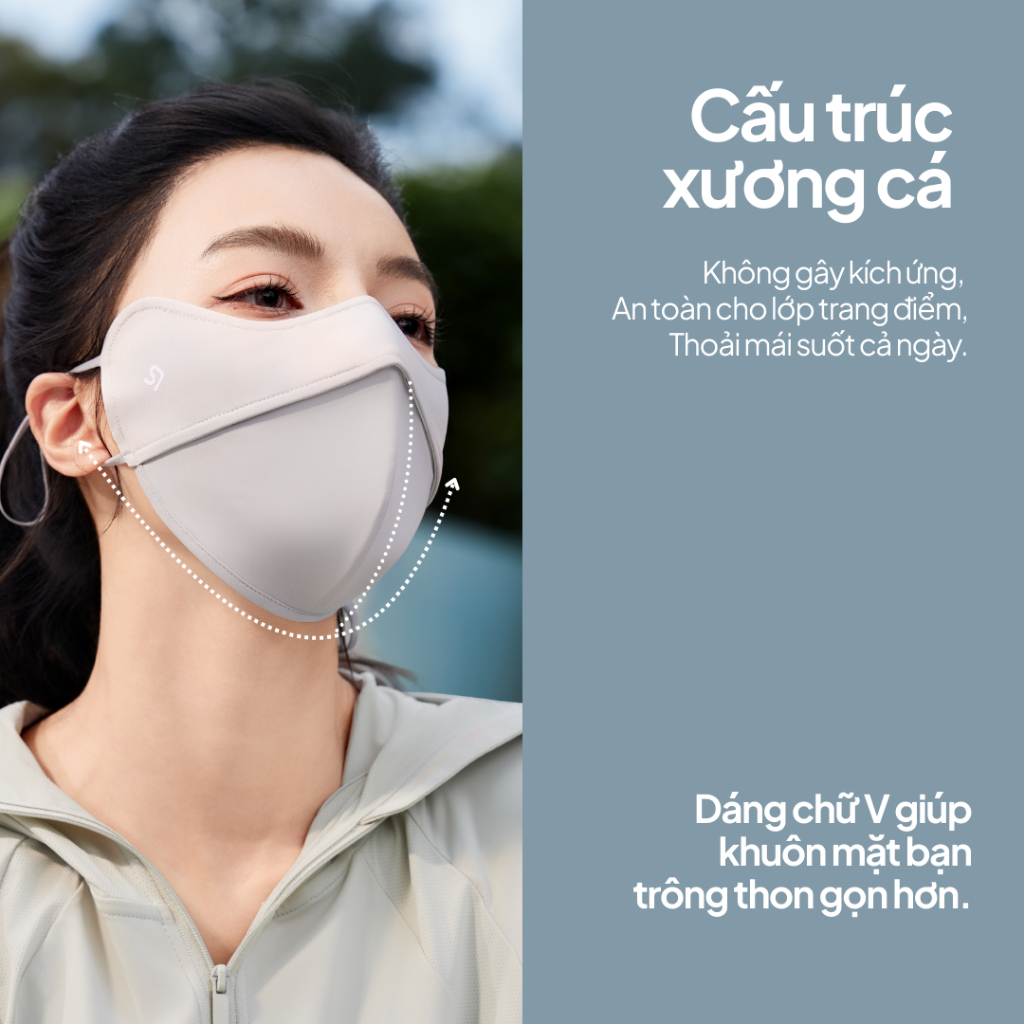 NEAU【COMBO 3 CÁI】Khẩu Trang Chống Tia UV Ngăn Trôi Trang Điểm, Son Môi Mát Lạnh Dây có nút điều chỉnh MS401