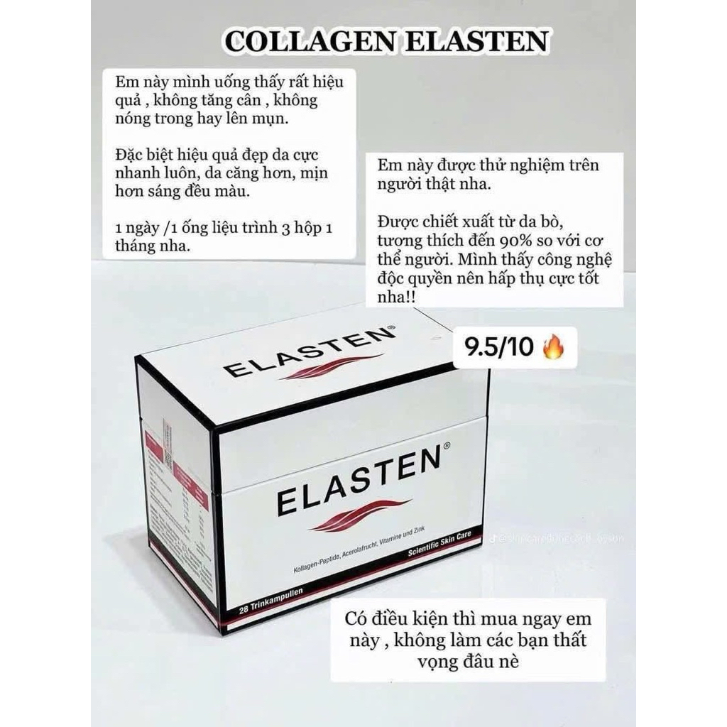 { Hàng công ty } Nước uống Collagen Elasten 25ml x 28+2 ống