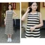 Đầm ba lỗ nữ bầu bigsize chubby mặc nhà đi chơi dễ thương xinhVáy sát nách dáng dài suông form rộng kẻ ngang T1319G