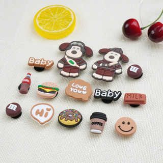 Bộ 14 Sticker, Charm 3D nhựa dẻo chủ đề Chó Pluto ngố gắn Dép Sục, Cá Sấu JB-297 Mita