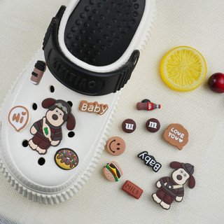 Bộ 14 Sticker, Charm 3D nhựa dẻo chủ đề Chó Pluto ngố gắn Dép Sục, Cá Sấu JB-297 Mita