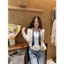 Áo khoác nhẹ basic thu đông thắt nơ dài tay thanh lịch Áo cardigan len phối khăn lụa cổ V nhiều màu T1406G