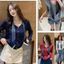 Áo khoác nhẹ basic thu đông thắt nơ dài tay thanh lịch Áo cardigan len phối khăn lụa cổ V nhiều màu T1406G