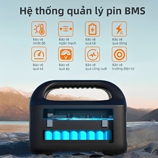 Trạm sạc di động 150W 768Wh - SẠC 6 THIẾT BỊ, PIN LiFePO4 CHỐNG CHÁY, ĐÈN LED - ĐI PHƯỢT/CẮM TRẠI