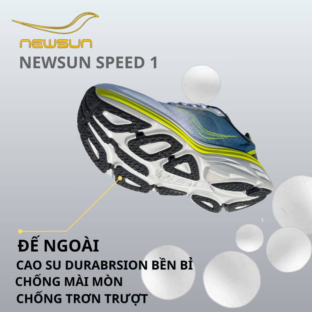Giày Chạy Bộ NewSun Speed 1 – Đế EVA Đàn Hồi – Nhẹ Êm – Thoáng Khí – Chạy 1–15km – Sneaker Thể Thao Nam Nữ