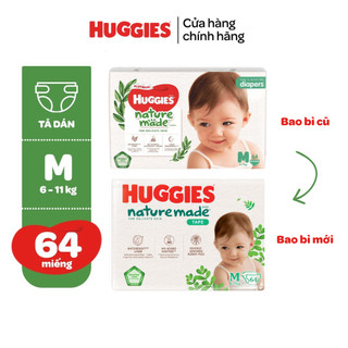 Tã/Bỉm dán Huggies NatureMade M64/L54/XL44