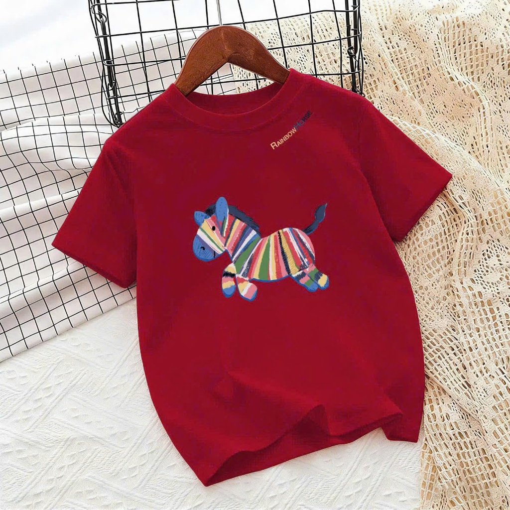 AÓ IN NGỰA MAY MẮN CHO CẢ GIA ĐÌNH TẾT BÍNH NGỌ 2026, Chất Cotton Mềm Mịn, Thấm hút tốt, size từ 8-80kg