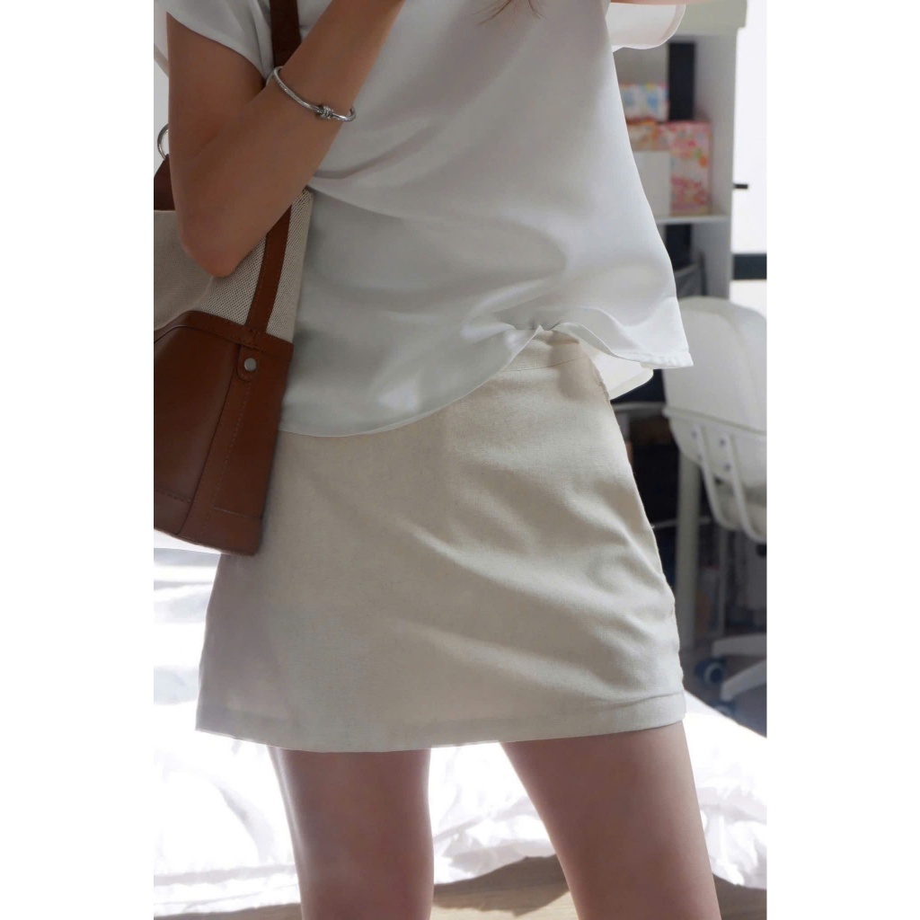 𝗦𝗼𝗹l - Áo Linen xoắn lưng basic