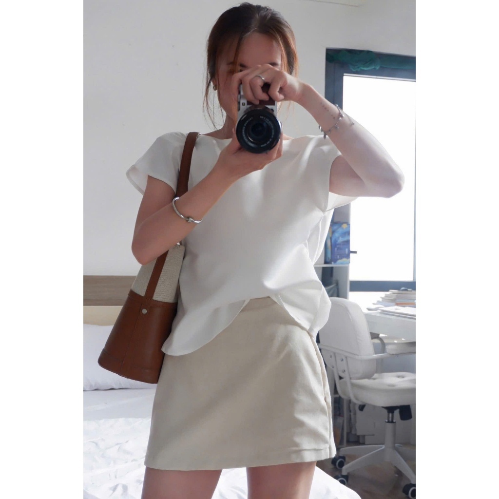 𝗦𝗼𝗹l - Áo Linen xoắn lưng basic