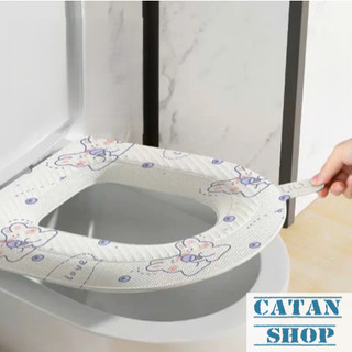 Đệm Lót Nắp Bồn Cầu Nhà Vệ Sinh Hình Hoạt Tiết Kháng Khuẩn Chống Thấm Nước Sạch Sẽ An Toàn-GD978-LotBonCau