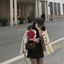 Áo khoác dạ tiểu thư bánh bèo trẻ trung cute trắng phối đen cổ sen sang trọng thanh lịch dáng rộng nữ tính T679G