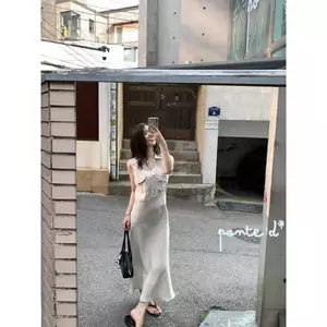 𝗠𝗮𝘆𝗯𝗲 - | BEELY| Đầm Linen sơ mi cộc tay dáng đuôi cá