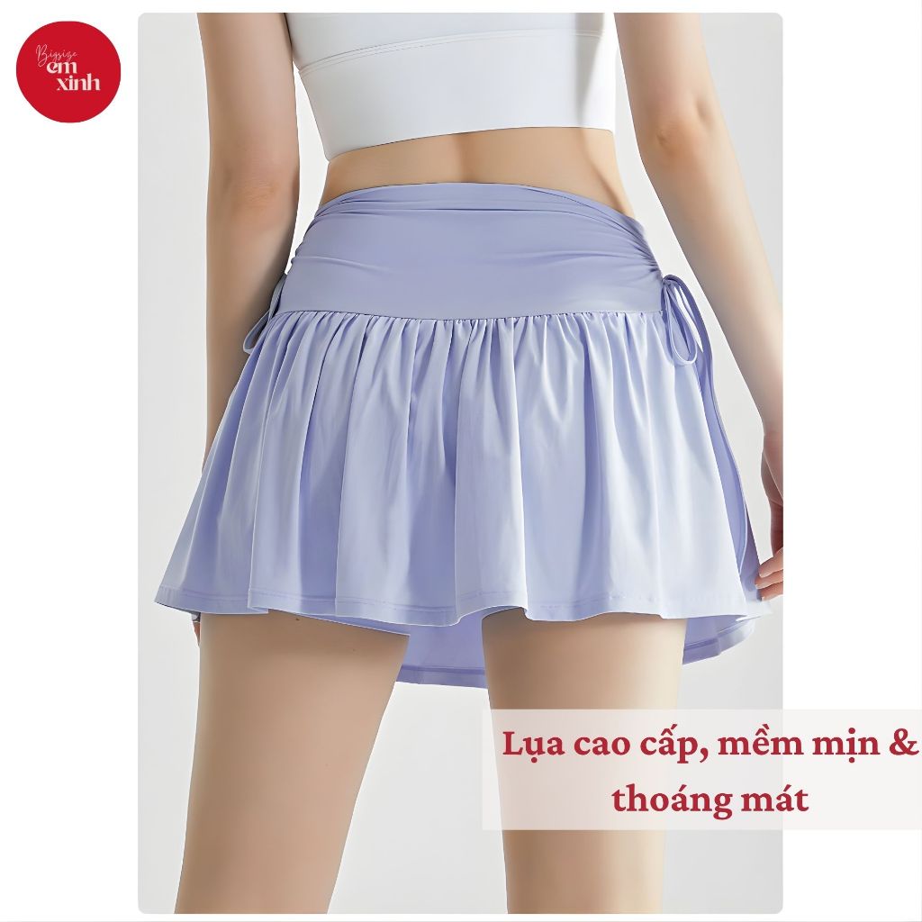 Chân Váy Nữ Dáng Xòe Cột Nơ Có Quần Bảo Hộ Mềm Mát 50–90kg BS047
