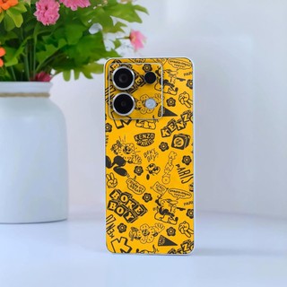 Miếng dán skin Mặt sau Họa tiết Full lưng viền Tương thích với S25 Ultra S24 Ultra S23 S22 Ultra Fold 3