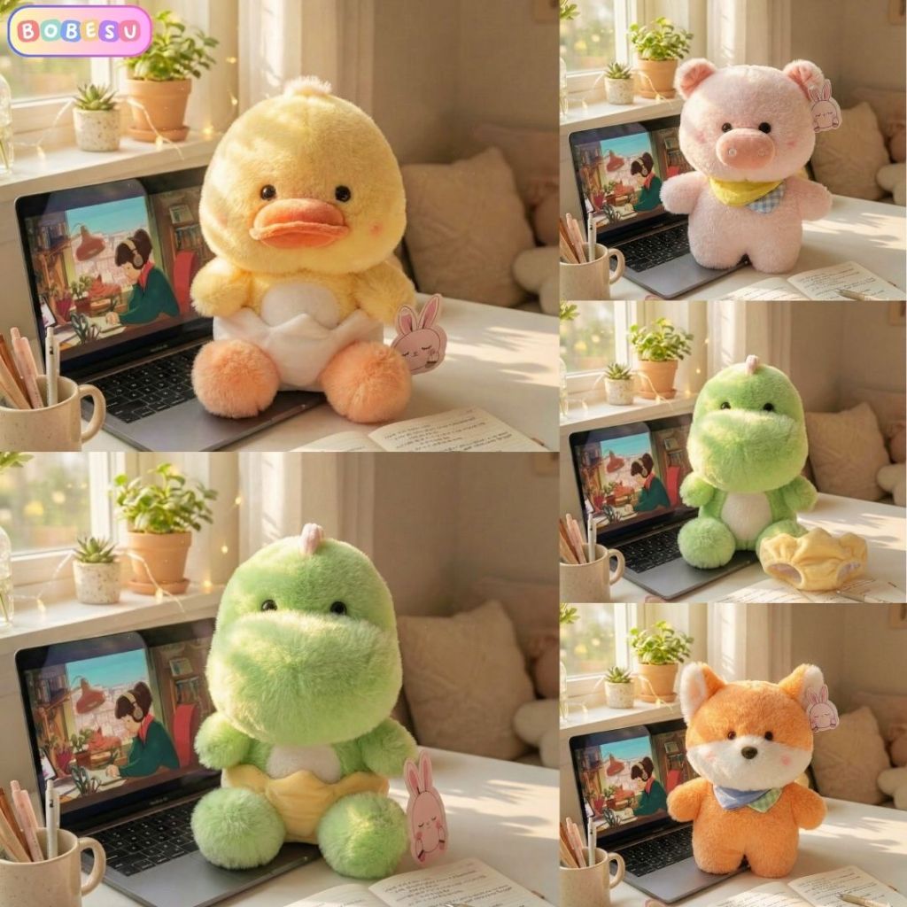 Gấu Bông Vịt,Khủng Long Mặc Tã Trứng Mini Siêu Dễ Thương, Thú Nhồi Bông Vịt/Khủng Long 25CM Quà Tặng Cho Bé