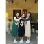 Đầm bầu bigsize chubby nữ cute Váy dài suông không cổ hình chú gấu đội mũ thu đông dài tay màu raglan phối tay T1437G