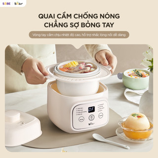 Nồi Nấu Chậm Bear EST-085DH 0.8 Lít, Chức Năng Nấu Cháo, Hầm/Ninh, Chưng Yến, Nấu Chè, Hấp, Giữ Ấm, Giữ Nguyên Hương Vị
