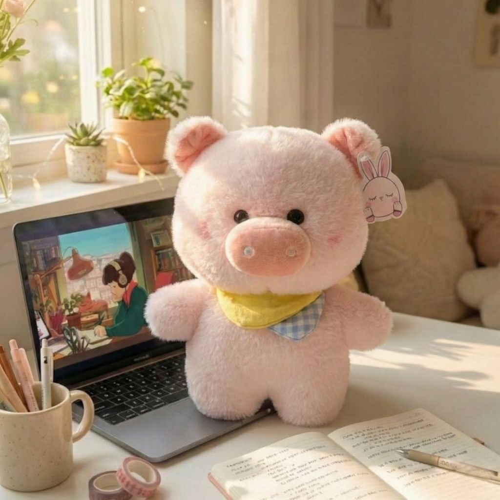 Gấu Bông Động Vật Mini Vịt/Gà, Cáo, Heo, Khủng Long Đeo Khăn Mặc Tã Trứng Lông Tơ Cao Cấp Làm Quà Tặng Cho Bé,Bạn Gái