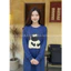 Đầm bầu bigsize chubby nữ dễ thương Váy dài suông chất nỉ PE dài tay xẻ tà không cổ hình cừu SHAUN THE SHEEP T1430G