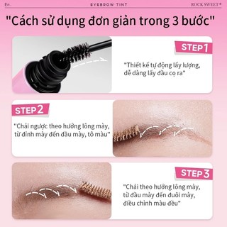 ROCKSWEET RS Mascara Lông Mày Nâu hồng nhạt – Chống nước, lâu trôi, nhanh khô, không lem Momoko