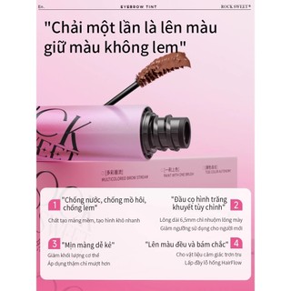 ROCKSWEET RS Mascara Lông Mày Nâu hồng nhạt – Chống nước, lâu trôi, nhanh khô, không lem Momoko