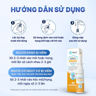 Xịt Mũi Họng Cho Trẻ BioLG Nasal 35 Tỷ Lợi Khuẩn Vệ Sinh Mũi Họng Dịu Nhẹ Cho Bé