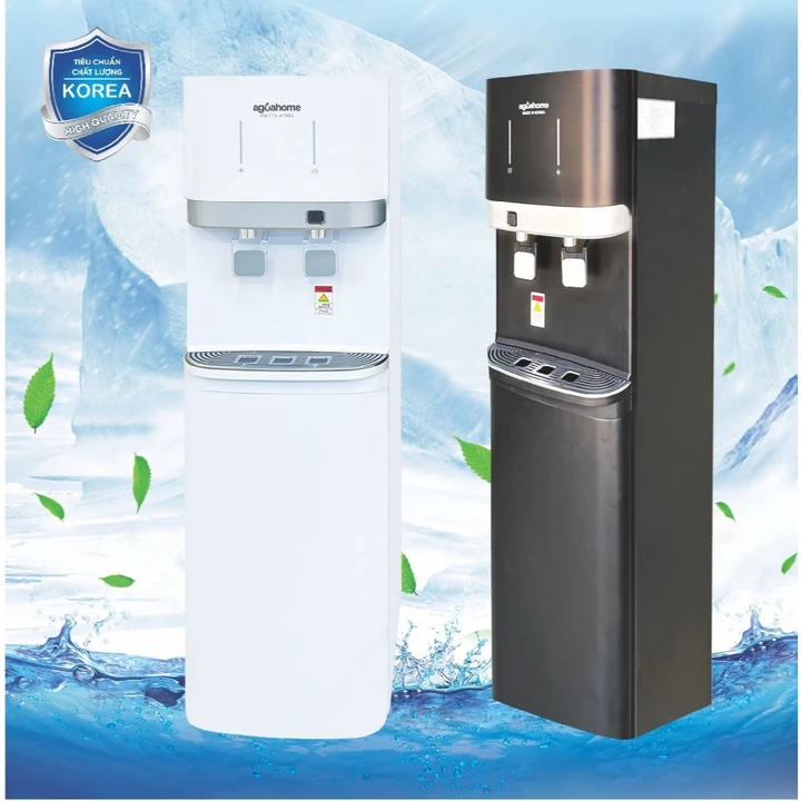 Máy lọc nước nóng lạnh Aguahome 820S, sử dụng lõi lọc UF, có 4 cấp lọc, máy cao 1115cm nhập khẩu từ Hàn Quốc