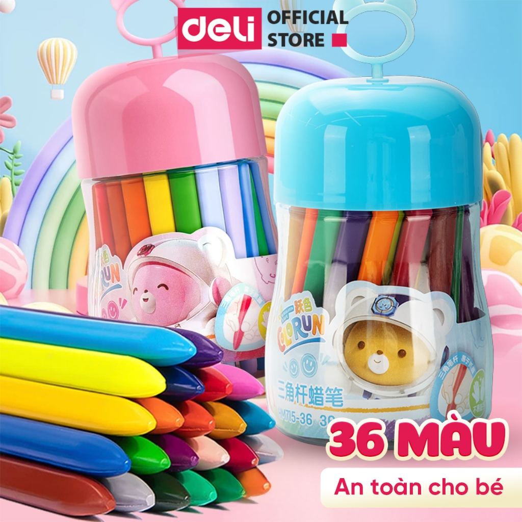 Bút sáp màu hữu cơ Cute Deli vs bút sáp gấu con Deli: khác biệt là gì