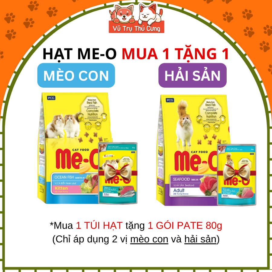 Thức Ăn Hạt Cho Mèo Me-O Đến Từ Thái Lan Nhiều Hương Vị, Giàu Dinh Dưỡng