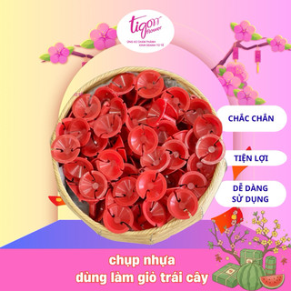 CHỤP NHỰA gắn trái cây - dễ sử dụng, chắc chắn, không đâm vào làm hư trái cây (gói 90-100 cái màu ngẫu nhiên)