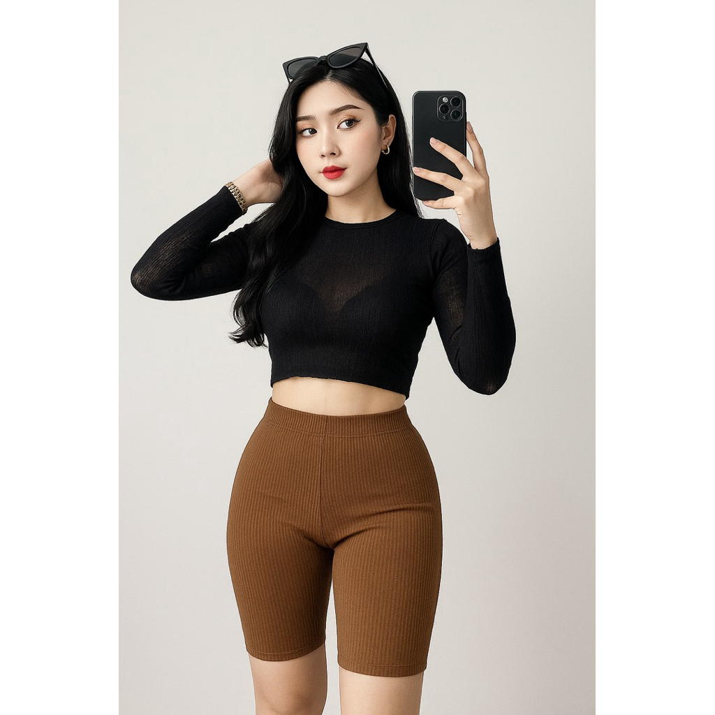 Quần Ngố Thun Gân ( Không Túi) freesize  dưới 58kg mặc đẹp